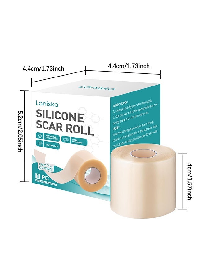 LANISKA Hydrocolloid Patches - Hydrocolloid Roll for Wound Care - Cuttable Waterproof Roll Tape - Hydrocolloid Patch Plasters Self-Adhesive, Waterproof Dressings, Extra Thin, Safe and Effective - for Burn, Blister, Acne Care, Sterile and Waterproof (4*150CM) - Image 2