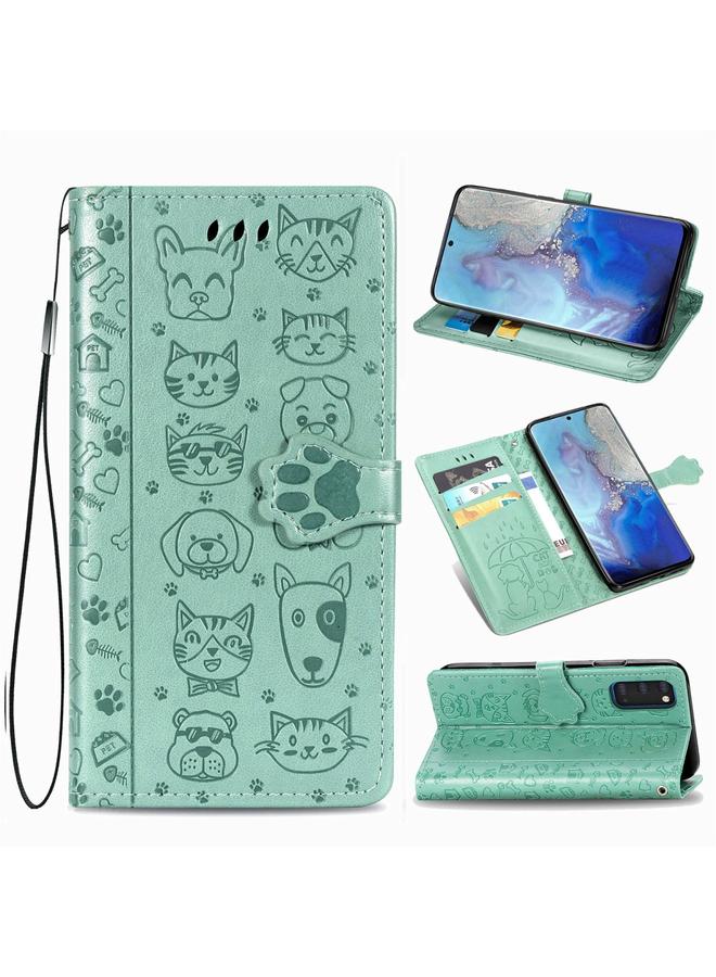 Zaboon Case For Galaxy S20 Cute Cat and Dog Embossed Horizontal Flip Leather Case with Bracket / Card Slot / Wallet / Lanyard - Image 1