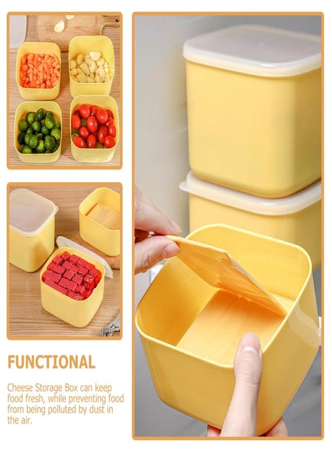 FUNOMOCYA Cheese Storage Box 2-Pack 4.72X4.33X3.54 Inch Airtight Reusable Cheese Slice Container with Lid for Butter and Preservation Refrigerator Organizer - Image 4