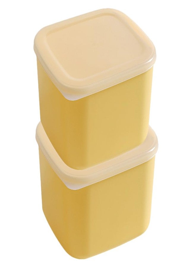 FUNOMOCYA Cheese Storage Box 2-Pack 4.72X4.33X3.54 Inch Airtight Reusable Cheese Slice Container with Lid for Butter and Preservation Refrigerator Organizer - Image 1