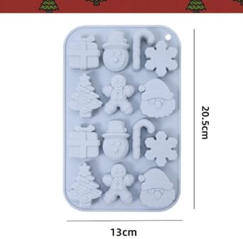 Husaini Mart HUSAINI MART 1PC 14 Cavity Silicone Christmas Chocolate Mould 14Cavity Santa Claus Snowman Gingerbread Snowflake Christmas Candy Molds for Baking Holiday Chocolate Candy Gummy Multicoloured  - Image 2
