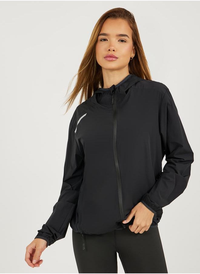 Styli Reflective Stripe Detail Full Zip Up Windbreaker  - Image 1