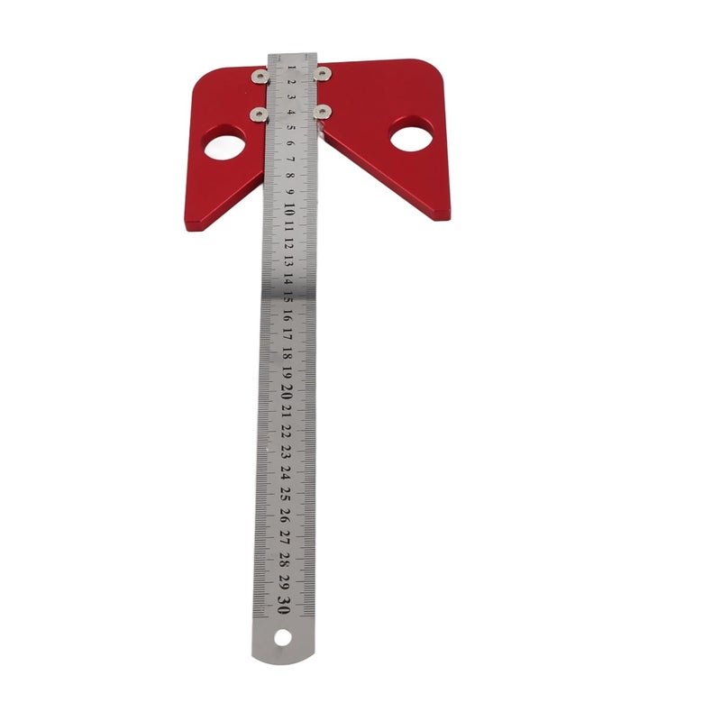45 Degree Angle Scribe Woodworking Center Line Gauge, Carpenter Layout Tool Set with Aluminum Alloy Positioner and Steel Ruler for Finding Center of Round and Square - Image 5