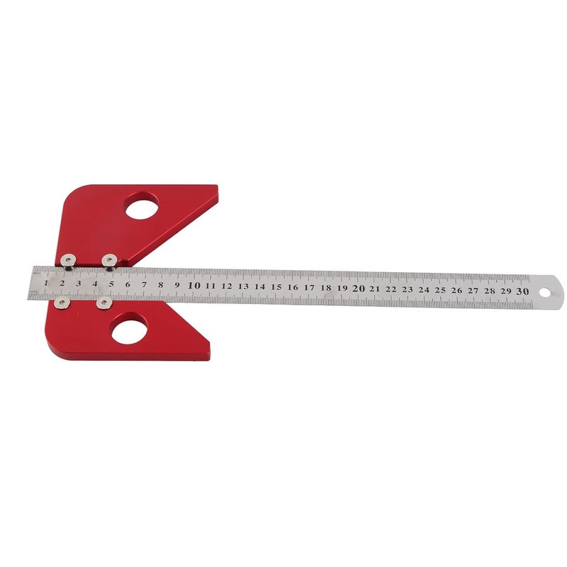45 Degree Angle Scribe Woodworking Center Line Gauge, Carpenter Layout Tool Set with Aluminum Alloy Positioner and Steel Ruler for Finding Center of Round and Square - Image 1