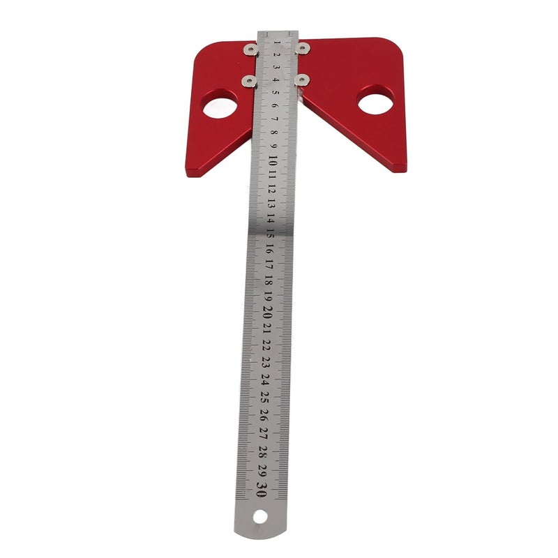 45 Degree Angle Scribe Woodworking Center Line Gauge, Carpenter Layout Tool Set with Aluminum Alloy Positioner and Steel Ruler for Finding Center of Round and Square - Image 4