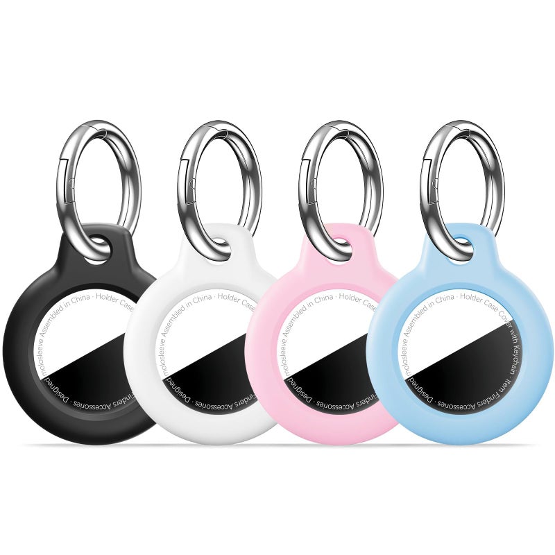 MOLOSLEEVE [4 Pack Case for AirTag 2nd Gen (2026) & 1st Gen, Shockproof Holder Anti-Scratch Protective Cover for Air Tags, Men's Women's Keyrings & Keychains for Keys, Luggage, Bags, Multicolor - Image 1
