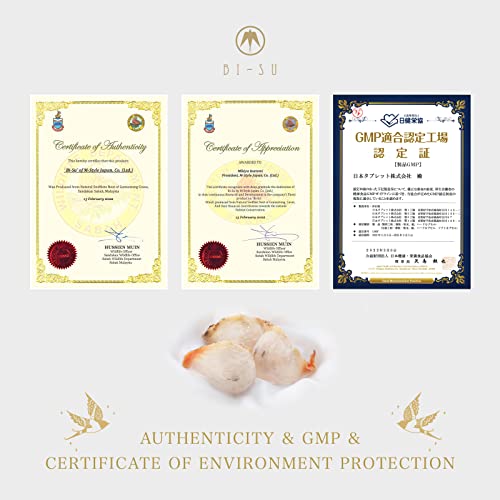 BI-SU Face Mask | Natural Swiftlet Nests Extract, Hyaluronic Acid, Ceramide, Collagen, Squalane, Anti-aging Japanese Skincare, Helps Wrinkles, Texture, Dryness, 4 Sheets, 27ml each, Damask Rose Scent - Image 5