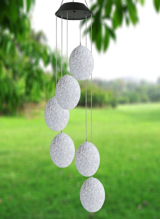 Topspeeder Color Changing Solar Power Wind Chime Spiral Spinner Crystal Ball Wind Mobile Portable Waterproof Outdoor Decorative Romantic Wind Bell Light for Patio Yard Garden Home (Crystal Ball) - Image 2