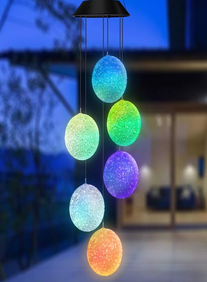 Topspeeder Color Changing Solar Power Wind Chime Spiral Spinner Crystal Ball Wind Mobile Portable Waterproof Outdoor Decorative Romantic Wind Bell Light for Patio Yard Garden Home (Crystal Ball) - Image 5