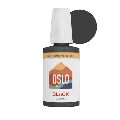 Oslo Home Touch Up Paint, Black, 20ml, Matte, w/brush in bottle, Quick drying, for Home, Kitchen cabinets, Walls - Image 1