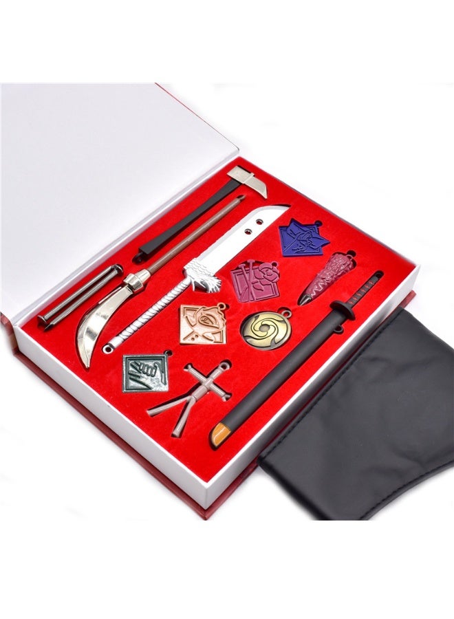 HALAMODO Jujutsu Kaisen 12-Piece Necklace Pendant Set - Gojo's Blindfold, Itadori, Fushiguro and Kugisaki Charms, Extensive Birthday Gift Collection - Image 1