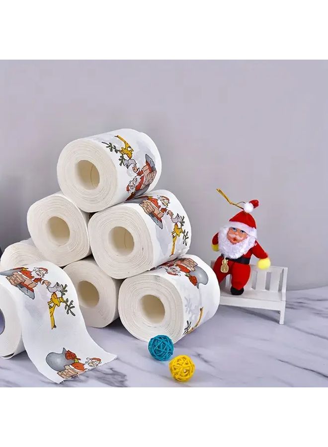 Festive Christmas Toilet Paper Rolls 2 Pack Santa Print Fragrance Free No Shedding Holiday Bathroom Decor - Image 2