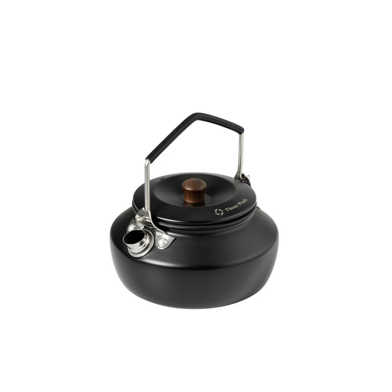 Thous Winds 06 Liter Lightweight Stainless Steel Camping Kettle Portable Camp Tea Pot Outdoor Campfire Use Black - Image 2