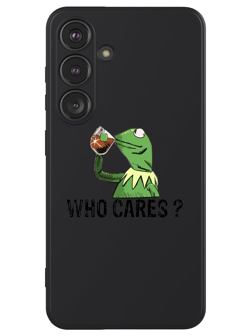 Theodor Protective Slim Fit Case Liquid Silicone Cover with Full Body Protection Anti-Scratch Shockproof Case For Samsung Galaxy S24 Plus (Black) - Who cares black - Image 1