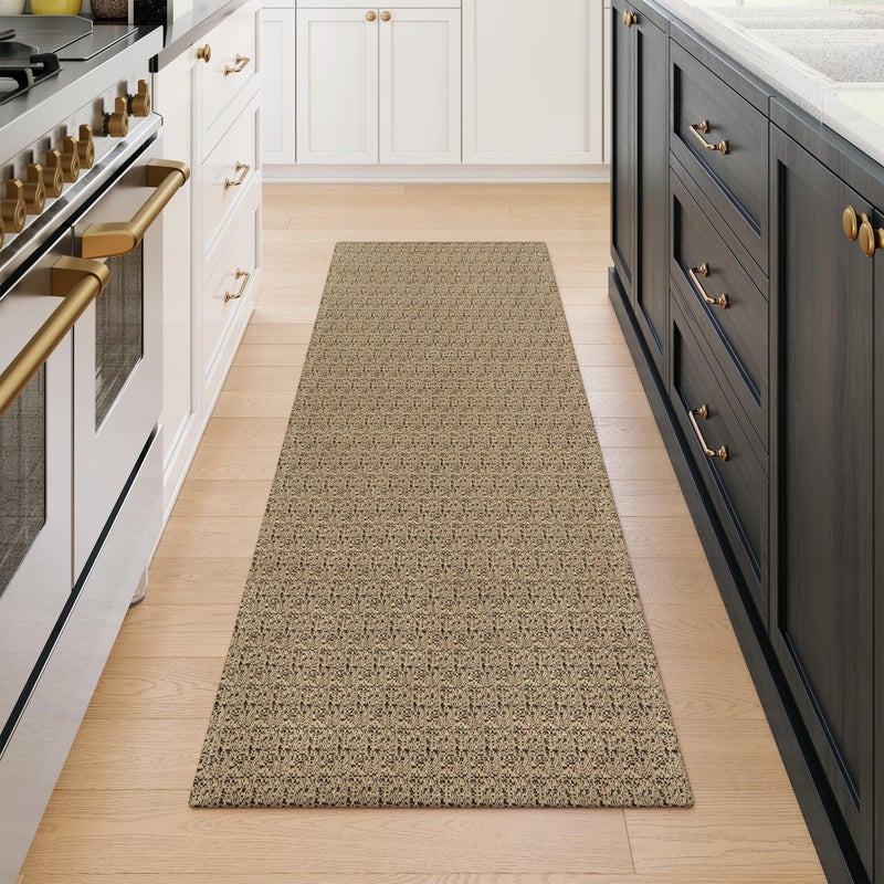 Collive Washable Kitchen Runner Rugs Non Slip, 2x6 Black/Natural Farmhouse Rug Runners for Hallway, Boho Hand-Woven Cotton Bedroom Carpet for Laundry Entryway Indoor - Image 1
