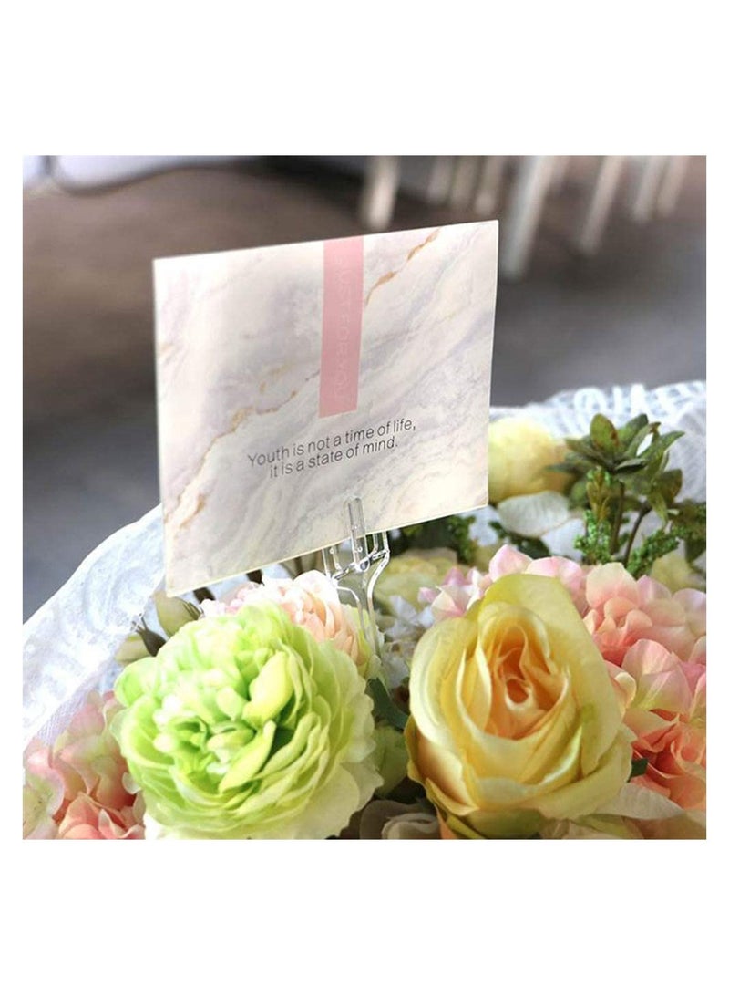 KASTWAVE Plastic Floral Picks, Transparent 3-Fork Shape Straight Head Flower Pick Business Card Holder for Wedding Birthday Party Gift Cards Photos Bouquet Arrangement Home Decor, 31 Cm, 80 Pcs - Image 4