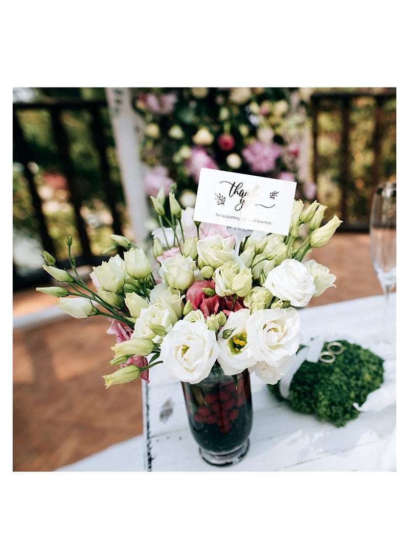 KASTWAVE Plastic Floral Picks, Transparent 3-Fork Shape Straight Head Flower Pick Business Card Holder for Wedding Birthday Party Gift Cards Photos Bouquet Arrangement Home Decor, 31 Cm, 80 Pcs - Image 5