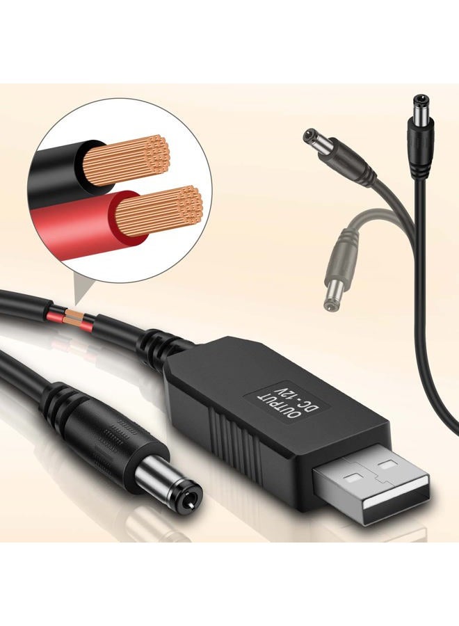 iGreely USB Voltage Step Up Converter - DC 5V to 12V, 3ft Cable with DC Jack 5.5 x 2.5mm or 5.5 x 2.1mm - Image 4