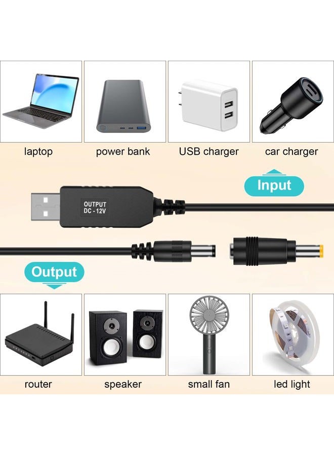 iGreely USB Voltage Step Up Converter - DC 5V to 12V, 3ft Cable with DC Jack 5.5 x 2.5mm or 5.5 x 2.1mm - Image 5