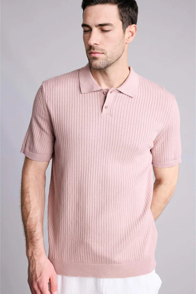 Standard Fit Polo Collar Short Sleeve Polo T-Shirt