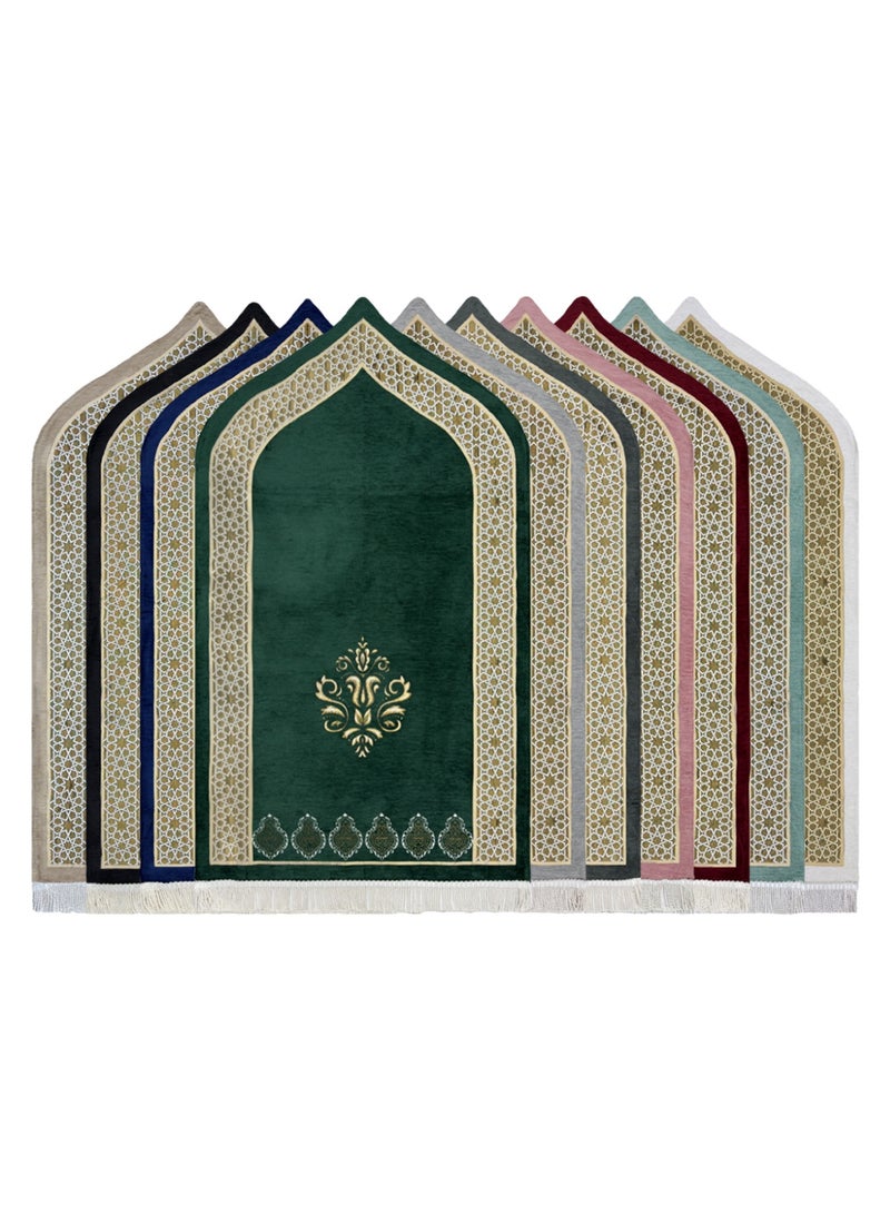Al Fateh Luxury Turkish Chenille Prayer Mat Padded And Filled With Thermal Foam In A Modern Mihrab Design With A Soft And Harmonious Touch Size 115×70 Cm - Image 5