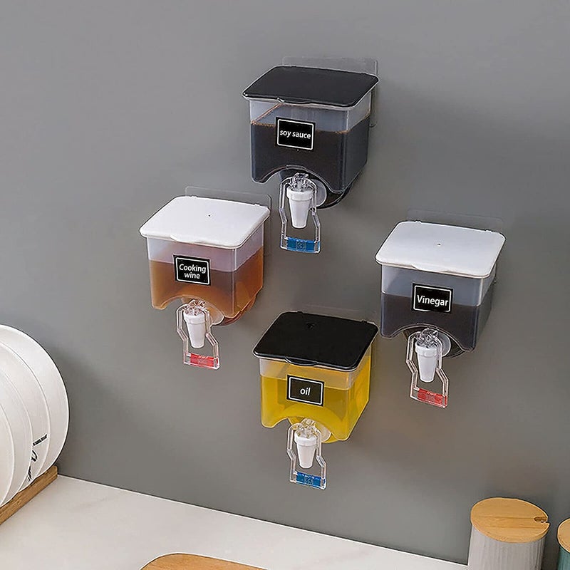 BOTIST WallMounted Oil Bottle Soy Sauce Jar Vinegar Pot LeakProof Seasoning Storage Bottle Liquid Tank Kitchen Gadgets Organization 1 pcs - Image 5