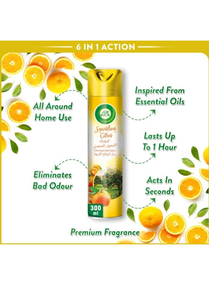Air Wick Aerosol, Sparkling Citrus Scent, 300ml x 3 - Image 2