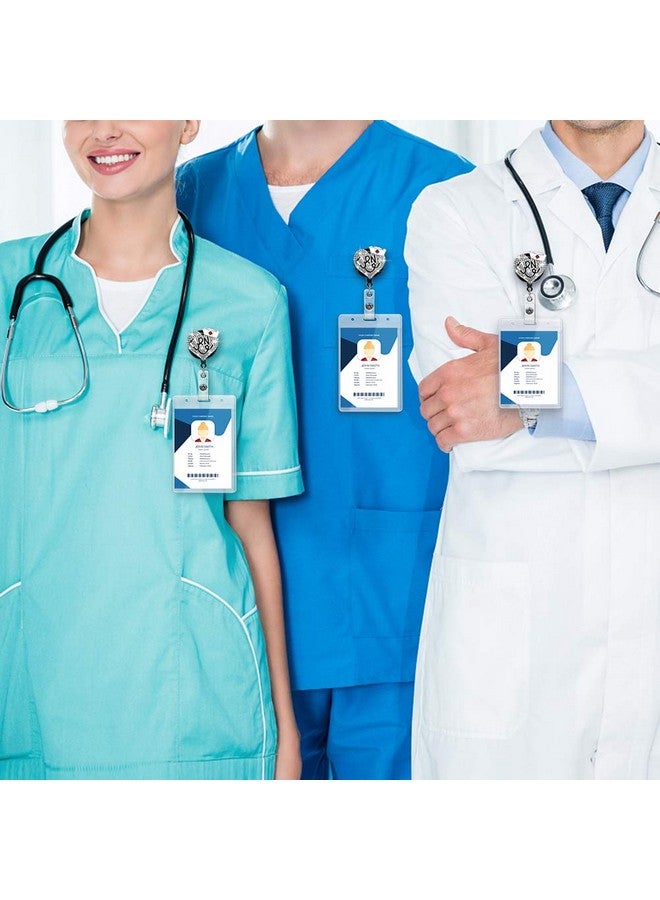 Soleebee Nurse Badge Reel, 24'' Retractable Badge Holder With Swivel Alligator Clip Bling Rhinestone Id Badge Holder For Nurse Doctor Teachers Students Stethoscope 2 Badge Holder (White) - Image 5