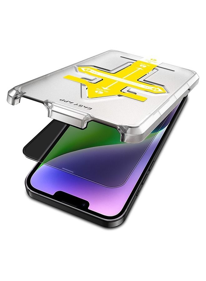 Markhor Tempered Glass Privacy Anti Spy Screen Protector With Auto Alignment Easy Installation For Apple iPhone 14 Black - Image 3