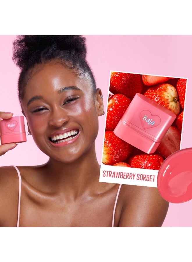 KAJA Cheek Lip Dewy Bar 02 Strawberry Sorbet Creamy Blusher and Balm MultiStick 45 Moisturizing Oil Apple Extract VitaminHyaluronic Acid Infused High Shine NonSticky Easy Blending 10g - Image 4