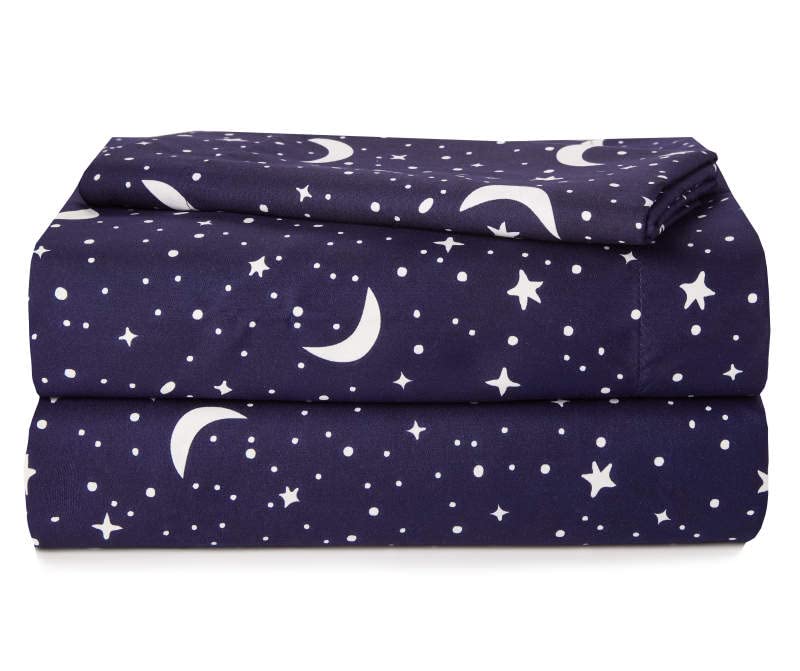 Heritage Kids Heritage Kids 3 Piece Sheet Set Including Top Sheet Fitted Sheet  1 Pillow Case Constellation Print Twin Navy Blue K687913