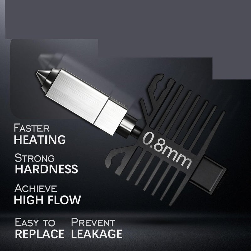 بامبو لاب P1S P1P X1C X1 كيت فوهة الكربون الساخنة فوهة فولاذية مقواة 0.2 0.6 يمنع التسرب - Image 4