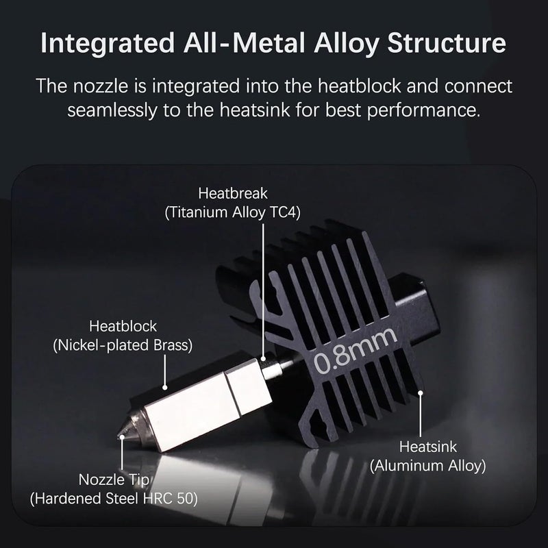 بامبو لاب P1S P1P X1C X1 كيت فوهة الكربون الساخنة فوهة فولاذية مقواة 0.2 0.6 يمنع التسرب - Image 5
