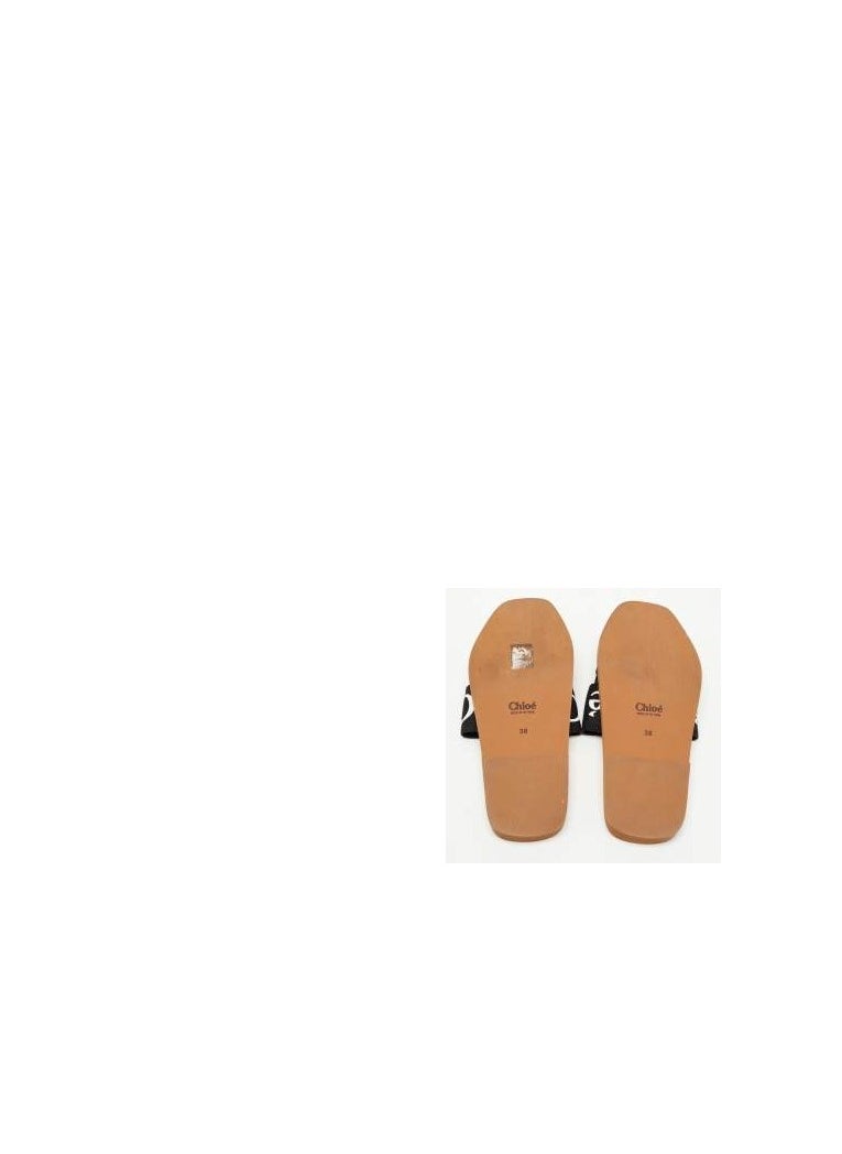 Woody logo-print canvas slides