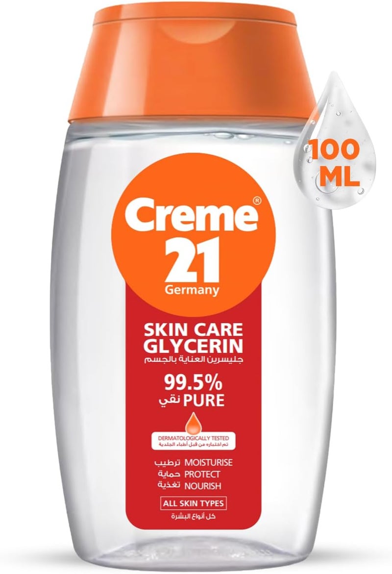 Creme 21 Pure Glycerin Oil - 100ml | 99.5% Pure Glycerin Fast-Absorbing Moisturiser - Image 1