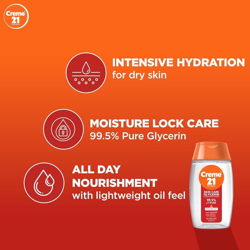 Creme 21 Pure Glycerin Oil - 100ml | 99.5% Pure Glycerin Fast-Absorbing Moisturiser - Image 3