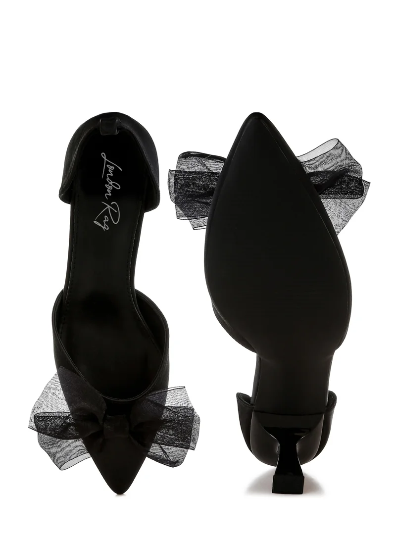 London Rag Bow Detail Satin Sandals in Back