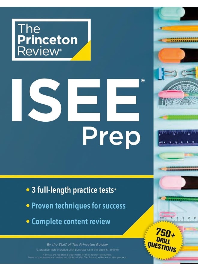 null - Princeton Review ISEE Prep: 3 Practice Tests + Review & Techniques + Drills (2024) - Image 1