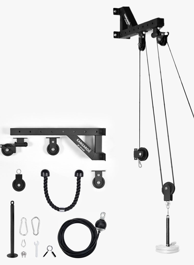 كانجرو نظام بكرة كابل الوزن جهاز السحب مع بكرة رفع الاثقال مزدوجة بتحكم 360 درجة - Image 3