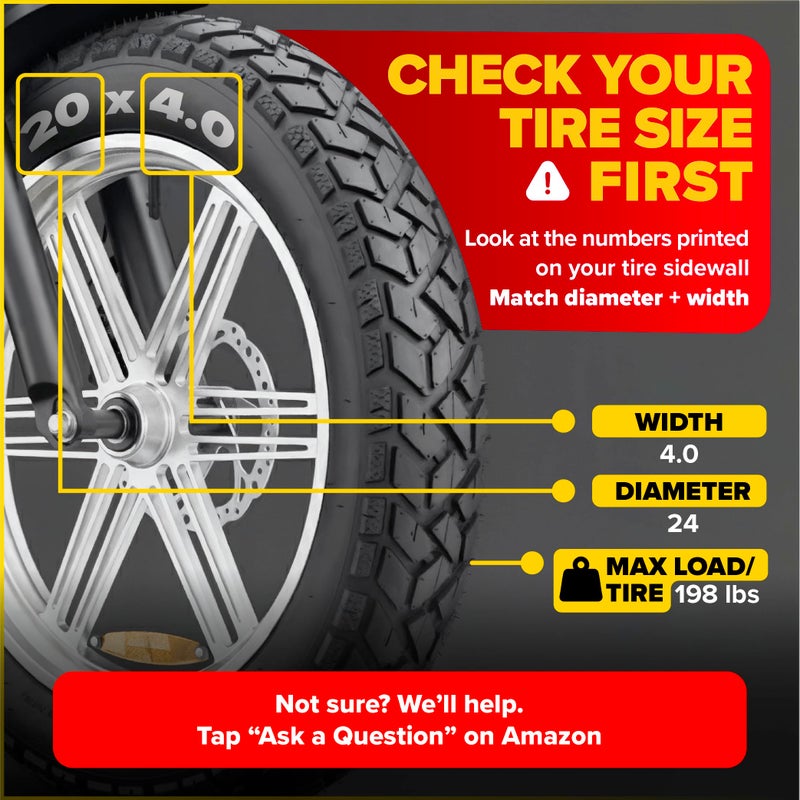 ULTRAVERSE 20x4 E-Bike Fat Tire - Robust, High-Performance 20inch Fat Tyre for MTB and Ebikes, Durable All-Terrain Directional Tread, Superior Density for Street & Trail Adventures-1 Unit - Image 2
