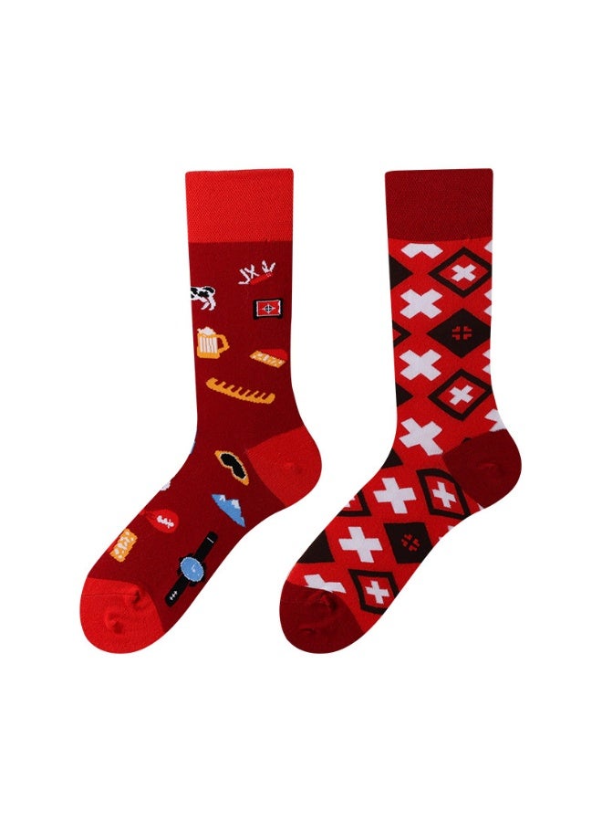 KUYING Fashion Anti Slip Breathable Sports Socks Four Piece Set 