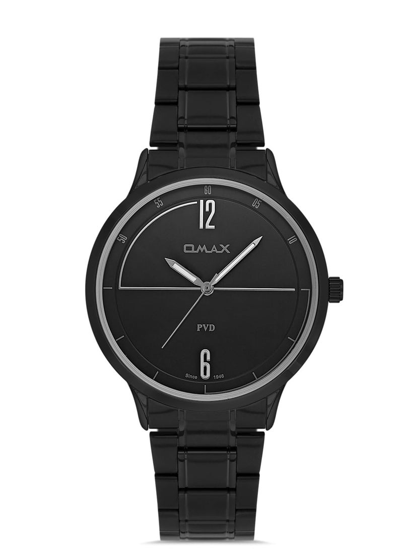 OMAX - Omax Men's Luxury Wrist Watch, Watches for Men, Stainless Watches, Silver Steel Band, Black Analog Dial, Waterproof Watch, 1 Year Warranty - Image 1