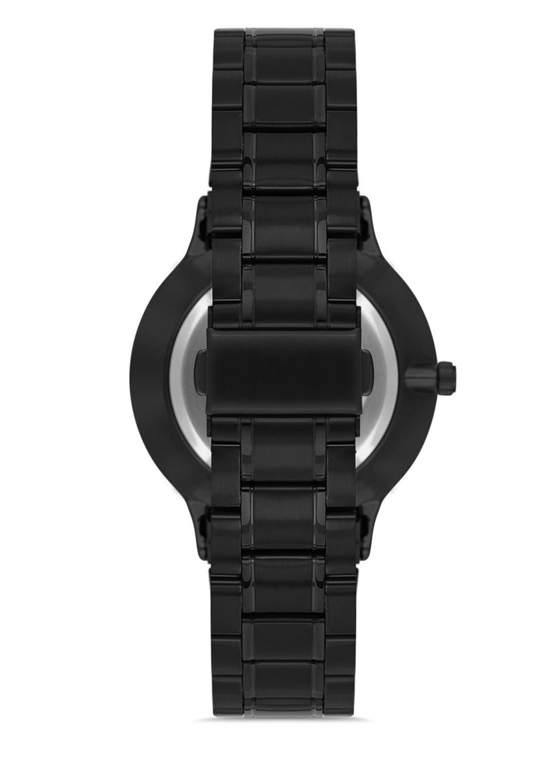 OMAX - Omax Men's Luxury Wrist Watch, Watches for Men, Stainless Watches, Silver Steel Band, Black Analog Dial, Waterproof Watch, 1 Year Warranty - Image 1