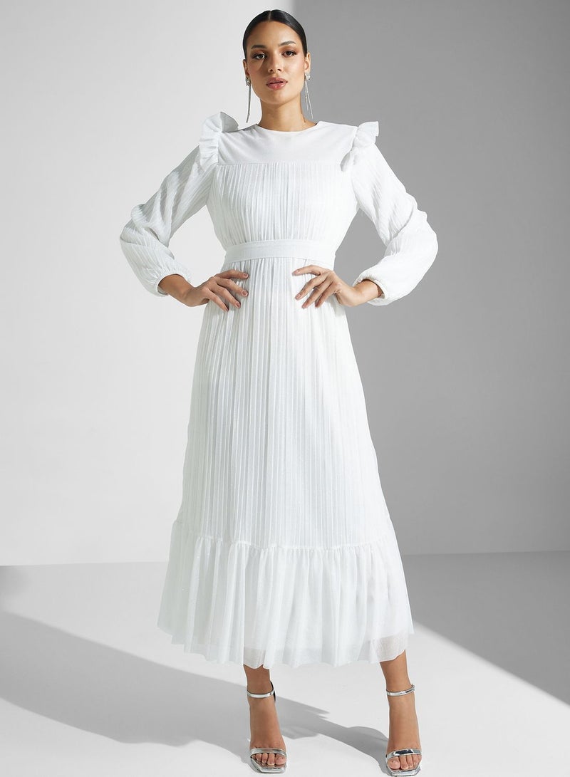 Khizana Pleated Ruffle Dress  - Image 4