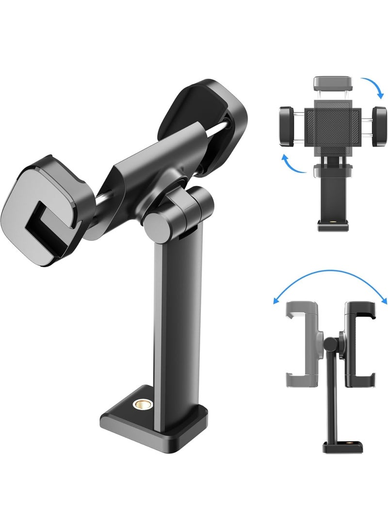 SYOSI Phone Tripod Mount Adapter with Cold Shoe – 360° Rotatable 180° Tilt Smartphone Holder with 1/4" Thread for Tripod, Selfie Stick, Camera Stand, Live Streaming, Video Shooting (Black) - Image 1