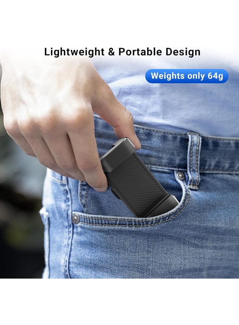 SYOSI Phone Tripod Mount Adapter with Cold Shoe – 360° Rotatable 180° Tilt Smartphone Holder with 1/4" Thread for Tripod, Selfie Stick, Camera Stand, Live Streaming, Video Shooting (Black) - Image 5