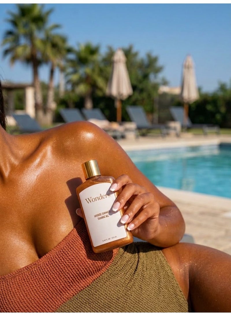 Wonders Complete Tan Kit Bundle | Coco Buzz Foaming Sugar Scrub 500ml (Coconut Exfoliating Body Polish) + Deep Dark Tanning Oil (Deep Bronze Sun Tan) + Shimmer Tanning Oil (Radiant Glow Finish) | 3-Step Exfoliate, Tan & Glow Set - Image 5