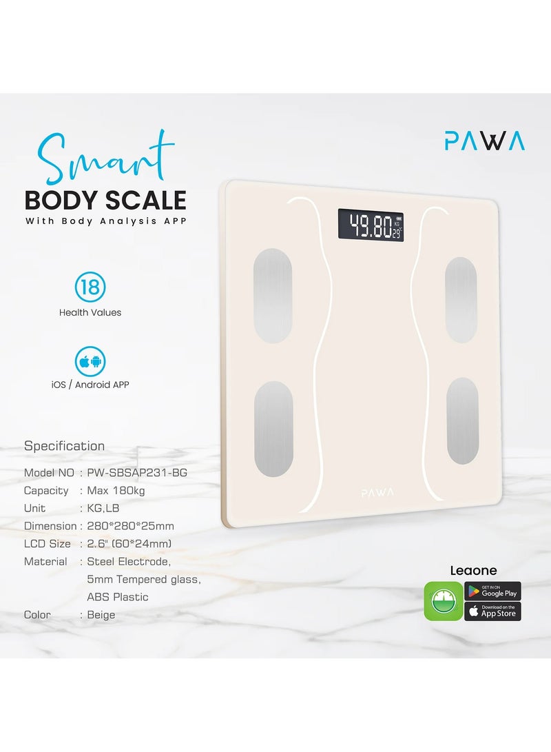 باوا ميزان الجسم الذكي مع تطبيق تحليل الجسم – بيج - Image 4