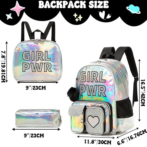Meetbelify Backpack for Girls Backpacks with Lunch Box Pencil Case for Elementary Student Kids School Travel Bag for Girls Ages 6-8 Years Old - Image 2