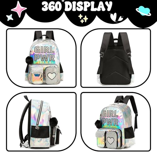 Meetbelify Backpack for Girls Backpacks with Lunch Box Pencil Case for Elementary Student Kids School Travel Bag for Girls Ages 6-8 Years Old - Image 3